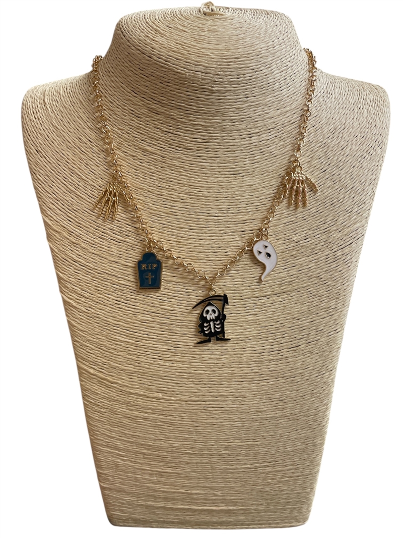 VNE2110  GRIM REAPER CHARMS NECKLACE