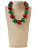 W10CW2 RED AND GREEN CHUNKY NECKLACE