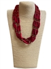 W186DR  DARK RED ACRYLIC NECKLACE
