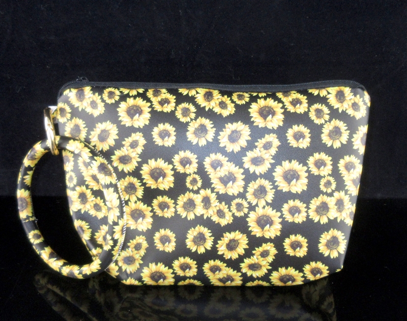 WTS06 SUNFLOWERS PRINT WRISTLET BAG