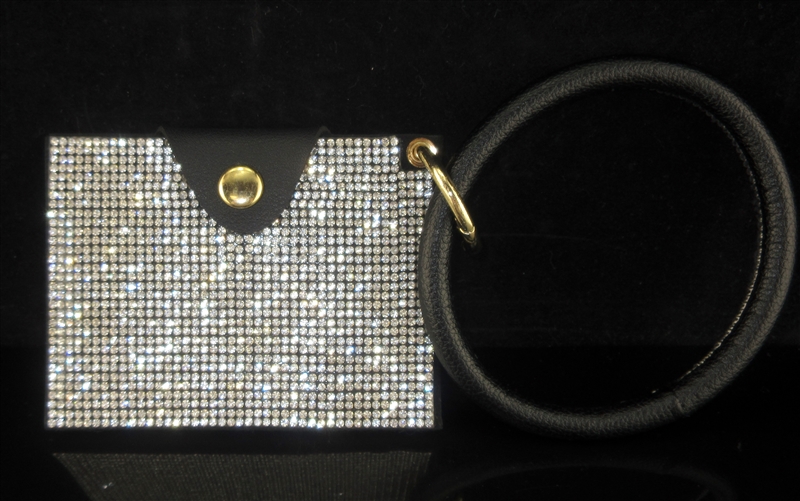 WTS10 RHINESTONE CARD/ID HOLDER WRISTLET