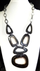 XN-1104 CHAIN LINK ACRYLIC ABSTRACT NECKLACE