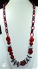 XN-1110 LONG ACRYLIC BEADED CHAIN LINK NECKLACE