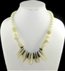 XN-1394 IVORY ACRYLIC BEADED NECKLACE