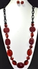 XN-776 ACRYLIC CHAIN LINK RED NECKLACE SET