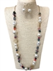 Y792  PEARL & MULTI COLOR  NATURAL STONE BEADED NECKLACE SET