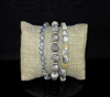 YB2634RHCJ GRAY STONE/CRYSTAL BEADED GOLD WATCH BAND