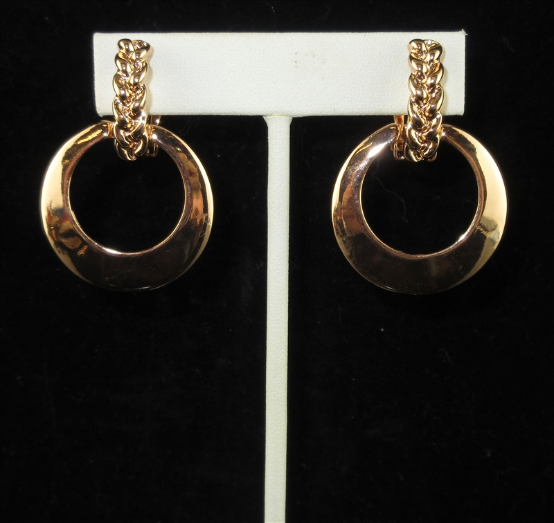 YE10015 ROSE GOLD ROUND DROP CLIP-ON EARRINGS