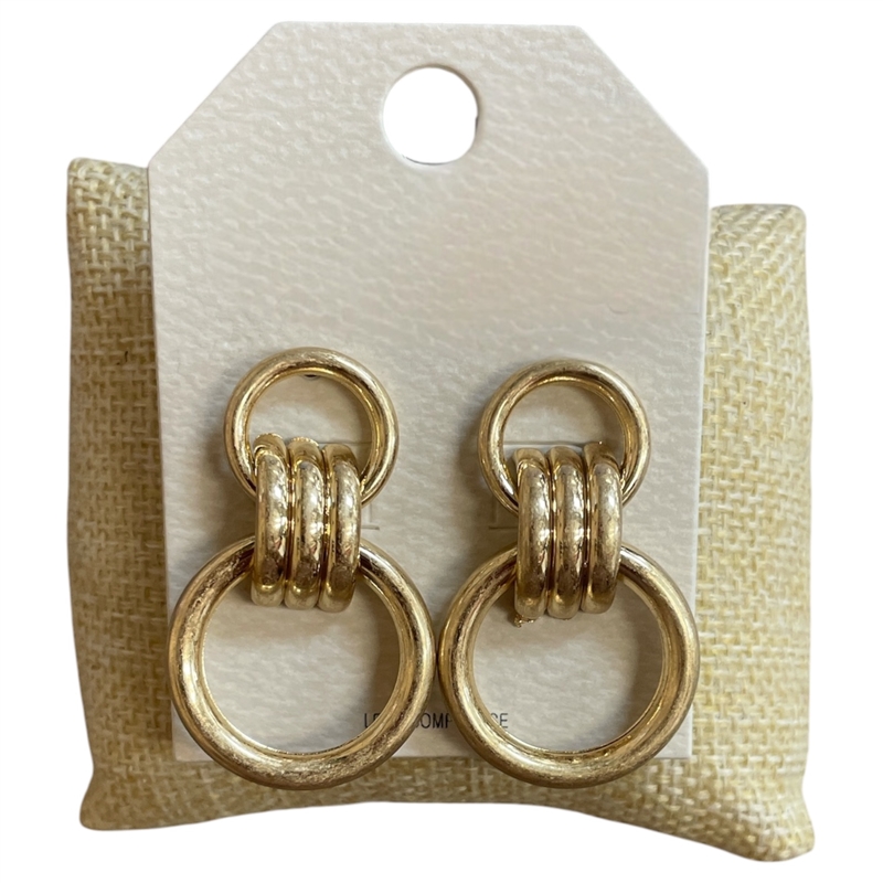 YE2295 2 CIRCLE STUD EARRINGS