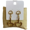 YME4945 GOLD MEDIUM U LINK STUD EARRINGS