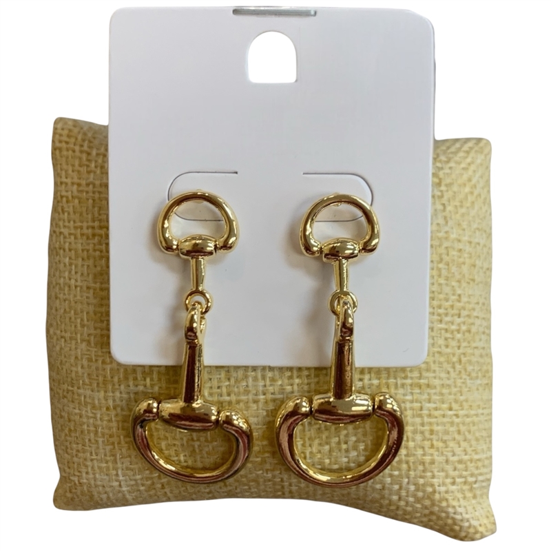 YME4945 GOLD MEDIUM U LINK STUD EARRINGS