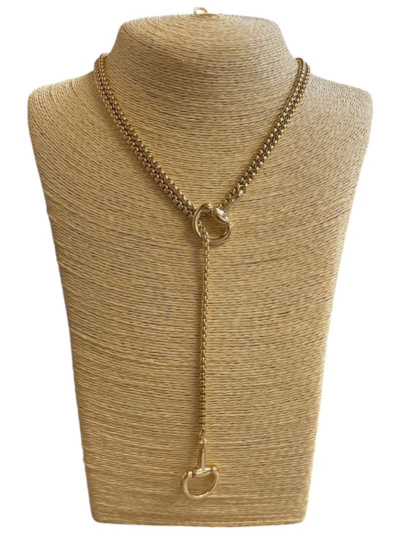 YMN8251 PLAIN U LINK SLIDABLE PENDANT LONG NECKLACE