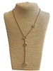 YMN8252 PLAIN THIN U PENDANT DROP LONG NECKLACE