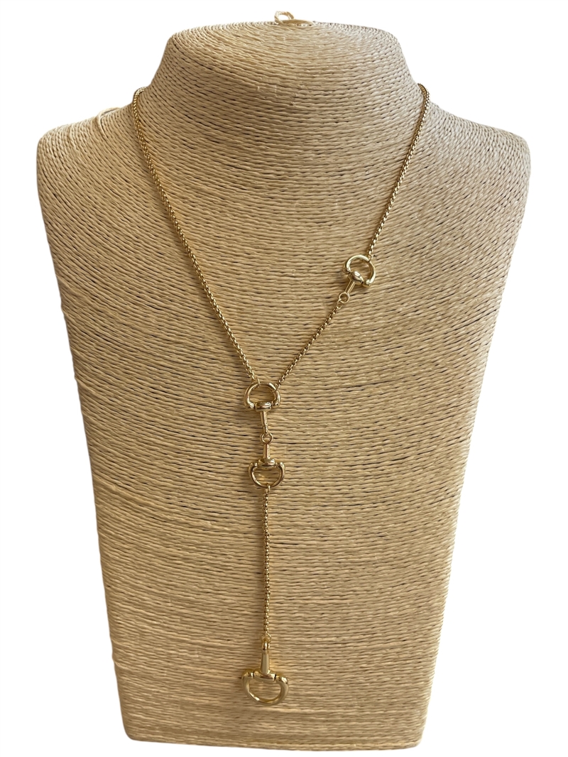 YMN8252 PLAIN THIN U PENDANT DROP LONG NECKLACE