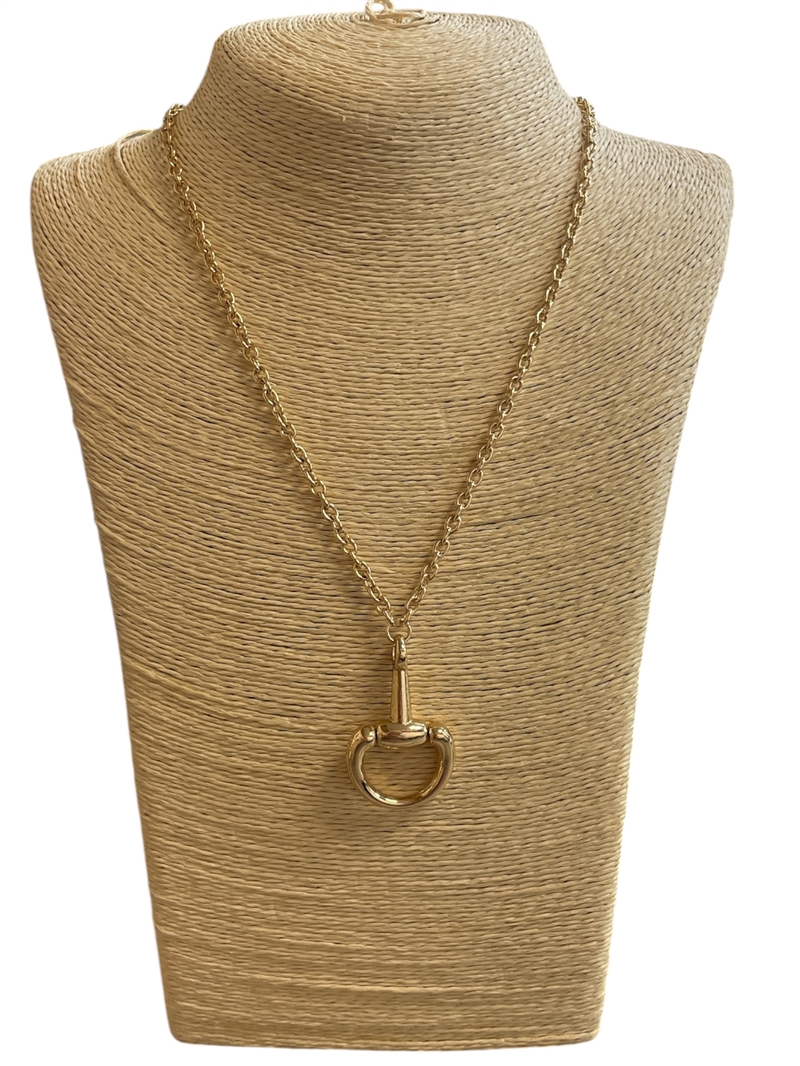 YMN8253-1 THIN U LINK PENDANT NECKLACE