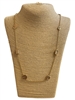 YMN8259 HAMMERED CIRCLES & STONE LONG NECKLACE