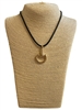 YMN8261 GOLD U LINK PENDANT DROP SHORT LEATHER NECKLACE