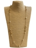 YMN8286 GOLD U LINK PEARL BEADED THIN LONG NECKLACE