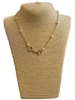 YMN8287 PEARL BEADED GOLD  SMALL U LINK PENDANT SHORT NECKLACE