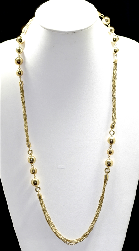 ZQN2114 MULTIPLE SMALL CHAIN/SPHERE NECKLACE