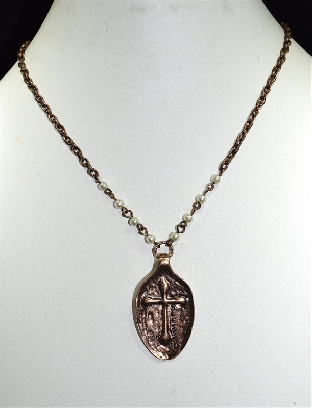 ZQN2878 "BLESSED" HAMMERED SPOON NECKLACE