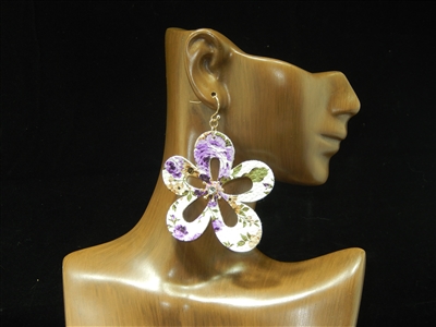 CE1559 FLOWER LEATHER EARRINGS