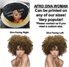 Afro Diva Black Beauty Edible Cake Topper Image Afro Woman Cake 70's Afro Woman