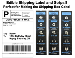 Amazon Shipping Label Tape Strips Box Cake Edible Cake Topper Image