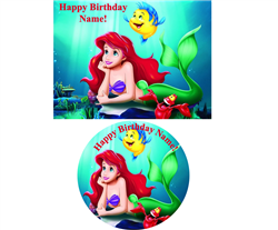 Little Mermaid ARIEL Edible Image for Cake or Cupcakes, Ariel Cake, Ariel Cupcakes