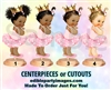 Princess Ballerina Baby Girl Centerpiece with Stand OR Cutouts, Light Pink and Gold