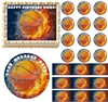 BASKETBALL on FIRE Water Sports Edible Cake Topper Image Frosting Sheet Cake Decoration Many Sizes