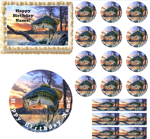 Fishing Cupcake Toppers,The Big One Cupcake Toppers,Fish Party Decorations,oFISH