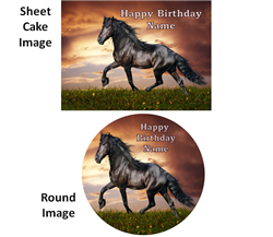 Black Stallion Horse EDIBLE Cake Cupcakes Topper Image, Horse Cake, Horse Cupcakes, Horse Edible Image, Horse Party Supplies, Black Stallion Horse