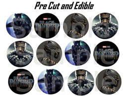 Black Panther Avengers Edible Cupcake Cookie Toppers