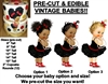PRE-CUT Ballerina Baby Black Tutu Red Converse Sneakers EDIBLE Cake Topper Image Afro
