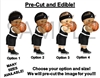 PRE-CUT Black and White Little Prince Basketball Shorts Sneakers EDIBLE Cake Topper Image