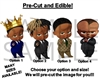 PRE-CUT Dark Skin Royal Prince Afro Dreds Boss Baby Boy EDIBLE Cake Topper Image | Designer Boss Baby Boy | Edible Afro Boss Baby Cupcakes