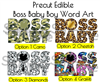 Boss Baby Boy Word Art Patterns EDIBLE Images for Cake or Cupcakes, Cheetah Graffiti Diamonds Boss Baby Edible Decals