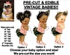 PRE-CUT Baby Girl Green Camo Ruffle Pants EDIBLE Cake Topper Image Rose Gold