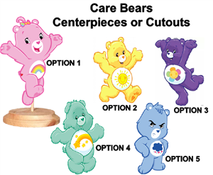 Care Bears Centerpieces with Stand OR Cutouts, Care Bears Party Decoration