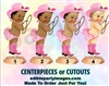 Western Cowgirl Baby Centerpiece with Stand OR Cutouts