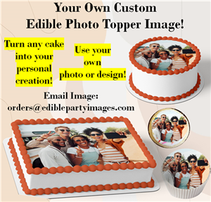 Custom Edible Cake Topper on Frosting Paper! Your Own Image Edible Topper! Printed on frosting sugar paper. Great for Birthdays and Parties!