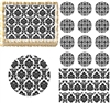 Black and White Damask Edible Cake Topper Image Frosting Sheet Wedding Cake