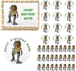 Dinosaur T Rex Edible Cake Topper Image Frosting Sheet Cupcakes T Rex Cake