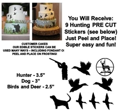 Duck Hunting Edible Pre Cut Stickers, Hunting Decals for Cakes, Hunting Cut Out Stickers, Bird Hunting Cake, Hunting Cake, Edible Stickers