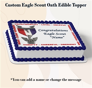 Eagle Scout Law Edible Topper for Cakes, Cupcakes, Cookies and More! Scout Court of Honor Celebration
