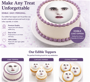 Eggward Edible Cake Topper, Funny Vampire Egg Face Edible Image, Personalized Cake, Cupcake & Cookie Topper