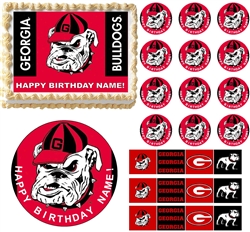 GEORGIA BULLDOGS Football Edible Cake Topper Image Frosting Sheet-All Sizes! NEW