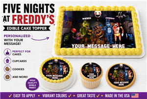 Five Nights at Freddy Edible Image for Cake, Cookies, Cupcakes. FNAF Cake Decoration