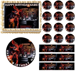 FIVE NIGHTS AT FREDDY'S FOXY Full Body Edible Cake Topper Image Frosting Sheet Cake Decoration